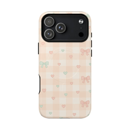 Sweet Pastel Checkered Bows Case for iPhone | MagSafe