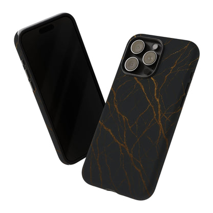 Black Marble Tough iPhone Case