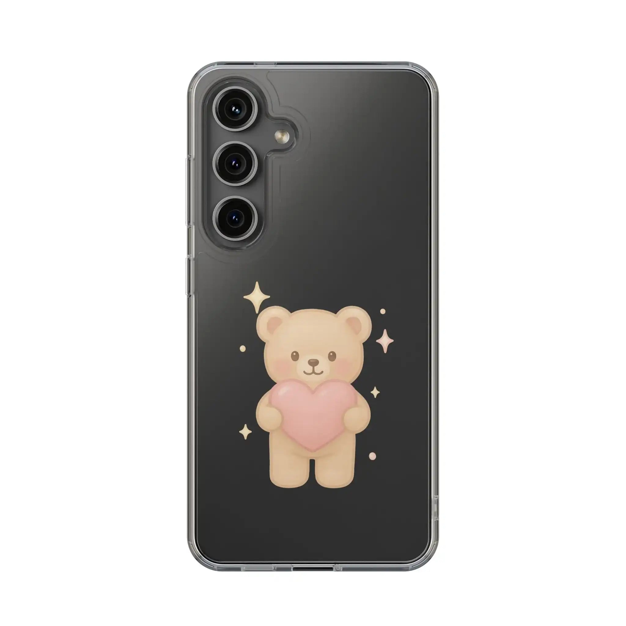 Romantic Teddy Bear Impact-Resistant iPhone Case with Heart Design - Shamo's