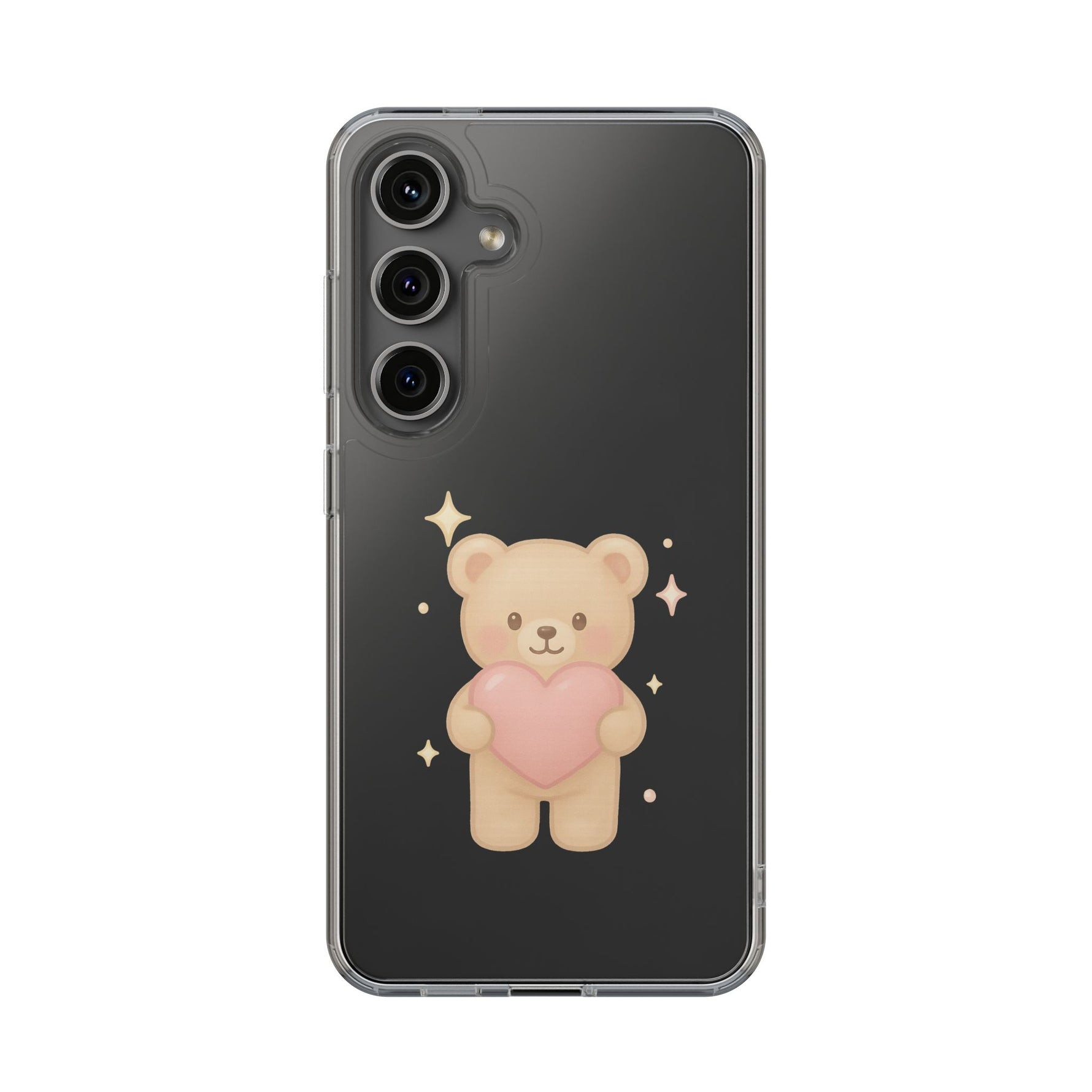 Romantic Teddy Bear Impact-Resistant iPhone Case with Heart Design - Shamo's
