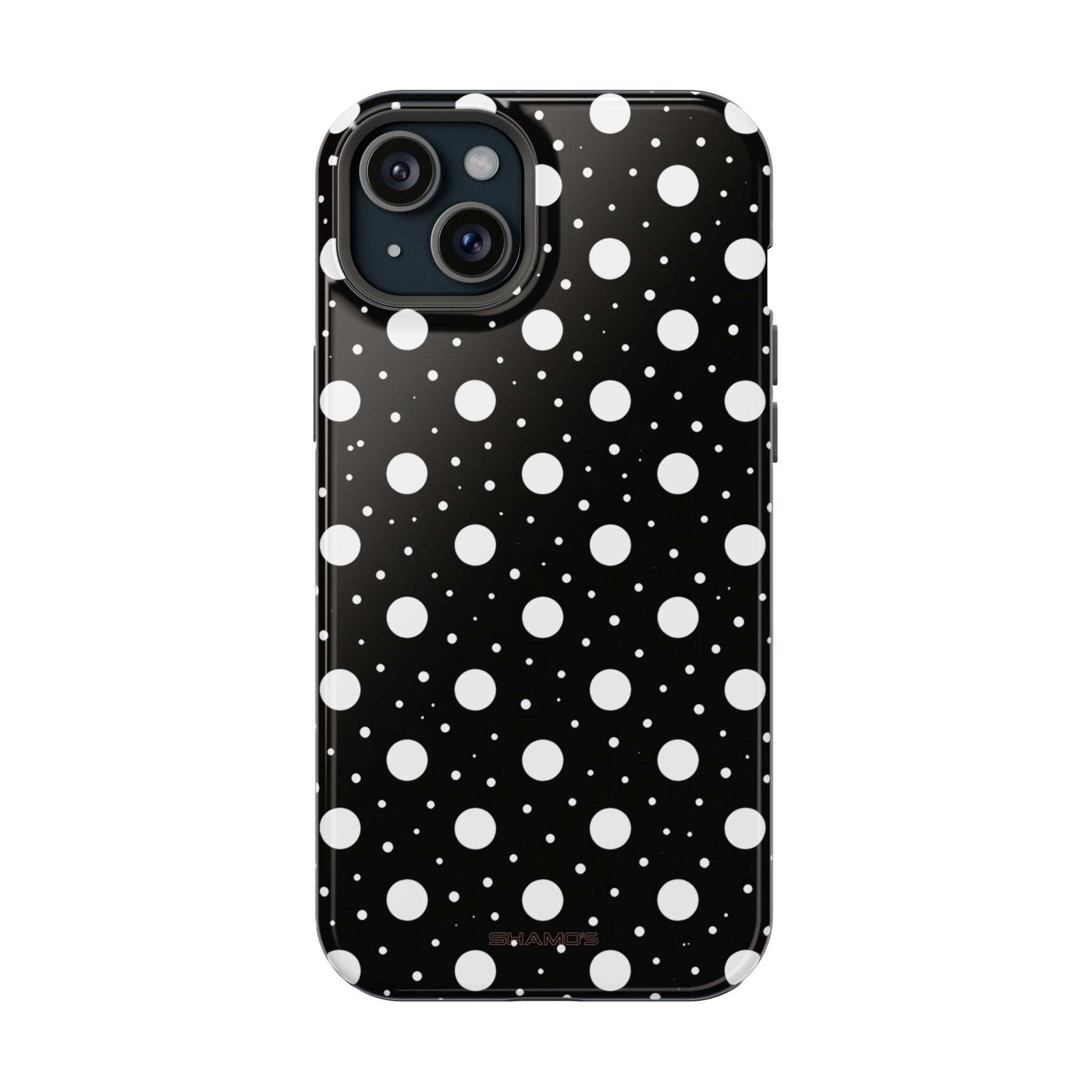 Polka Dot Impact-Resistant iPhone Case | MagSafe - iPhone 15 Plus / Glossy - Shamo's