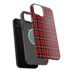 Red Tartan Plaid Impact-Resistant iPhone Case | MagSafe compatibility  Shamo's