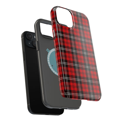 Red Tartan Plaid Impact-Resistant iPhone Case | MagSafe compatibility  Shamo's