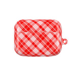 Red Plaid AirPod Case – Festive Check Pattern Protective Cover