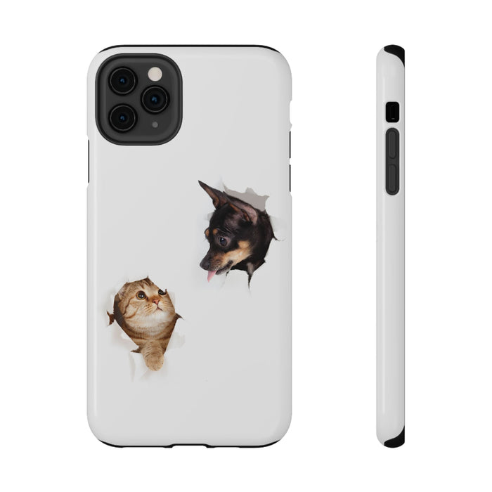 Impact-Resistant Cases with a cat and a dog