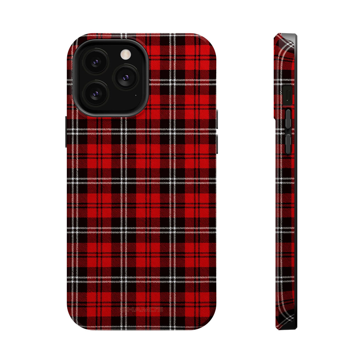 Funda para iPhone resistente a impactos con cuadros escoceses rojos | Compatibilidad con MagSafe