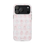 Strawberry Hearts MagSafe Compatible Phone Case | 'Paint it your way' Pink Plaid Impact-Resistant