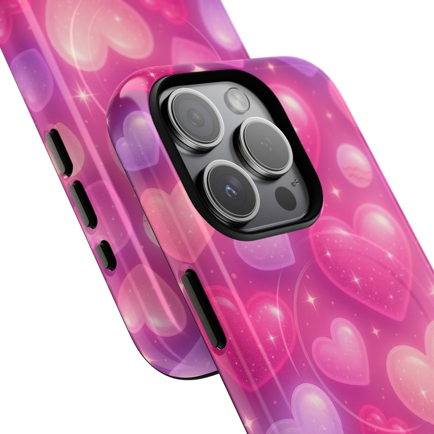 Glitter Hearts Cases for iPhones with MagSafe