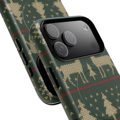 Holiday Knit Reindeer MagSafe Tough iPhone Case
