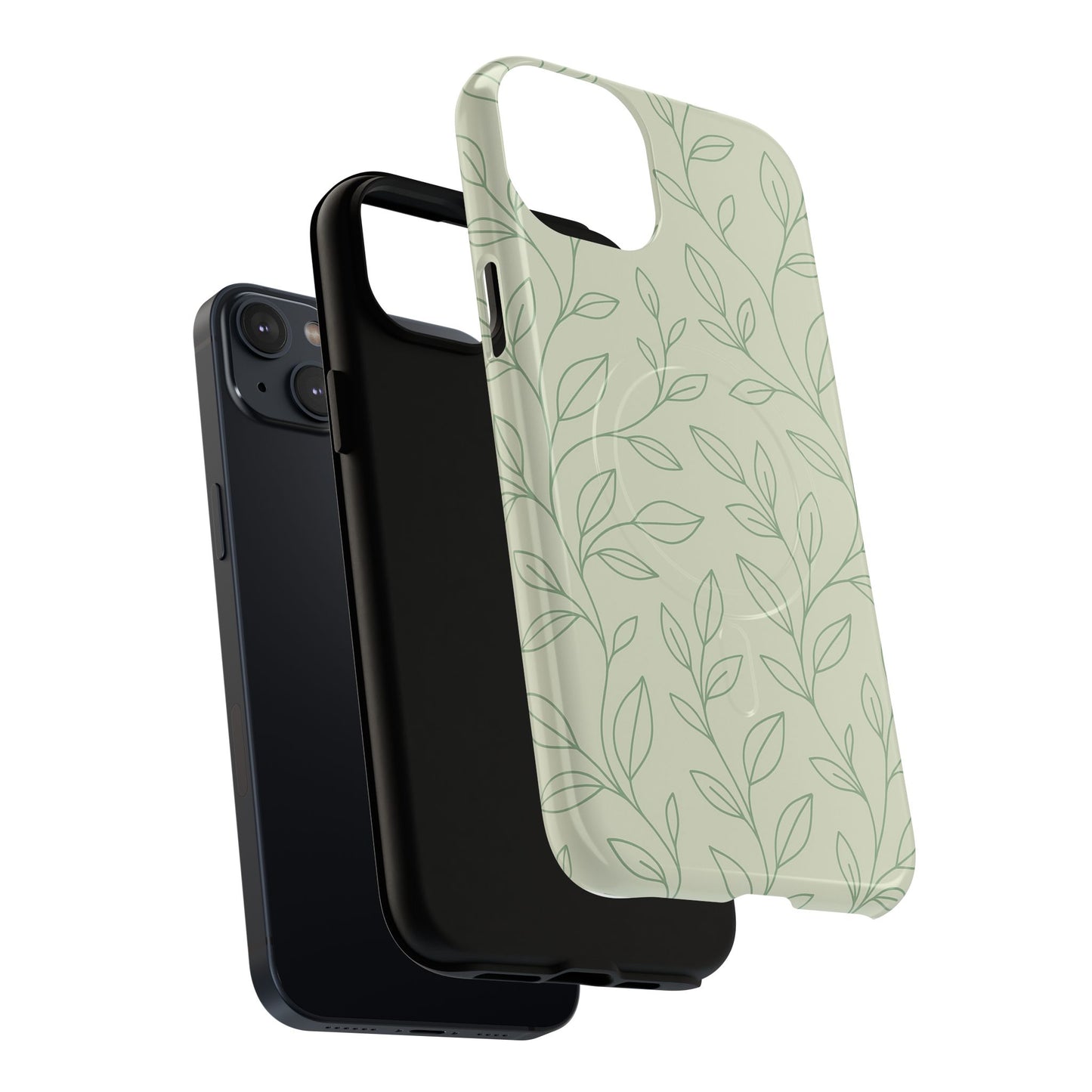 Sage Botanical Leaves Floral iPhone Case | MagSafe