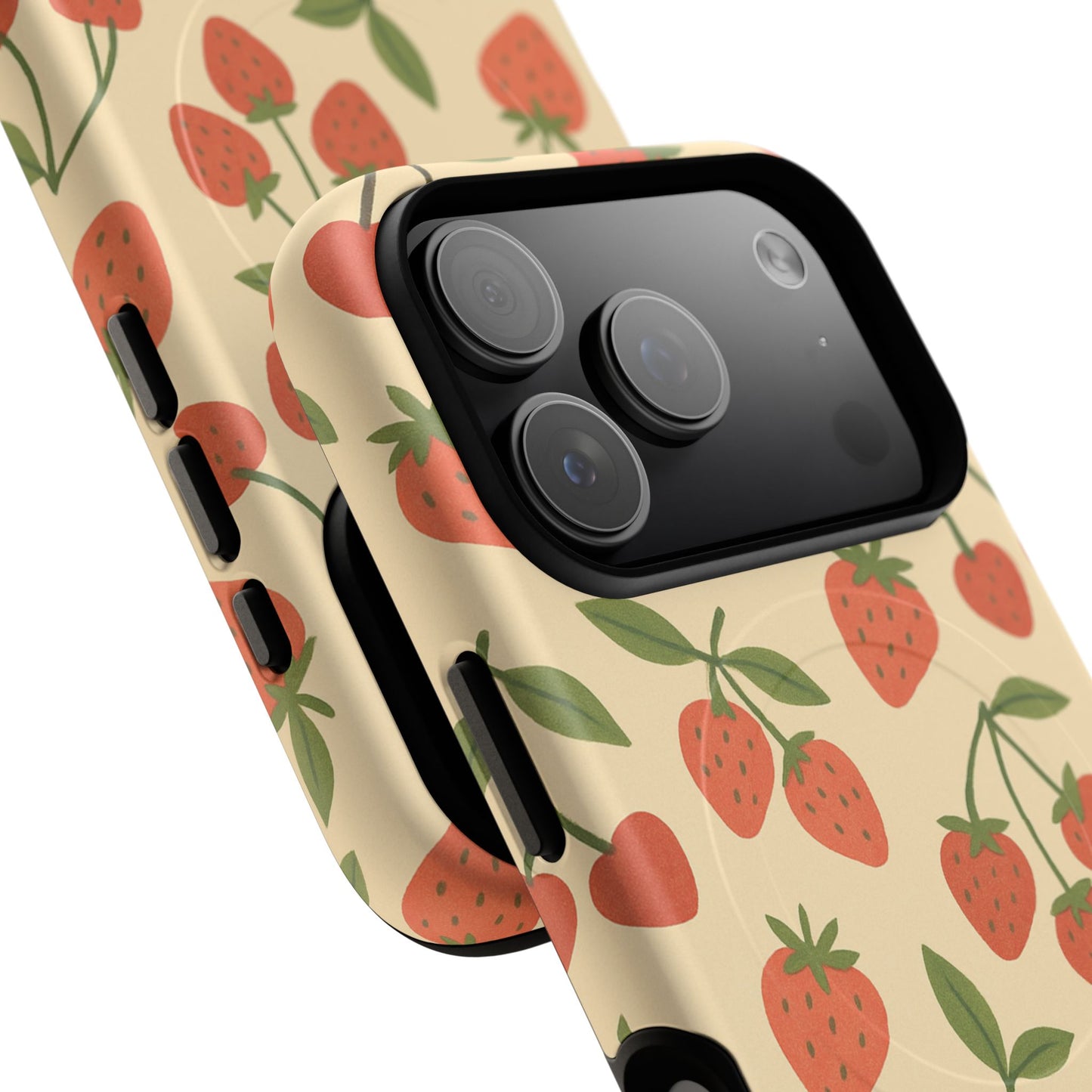 Strawberry Cherry Fruit Pattern iPhone Case | MagSafe Compatible