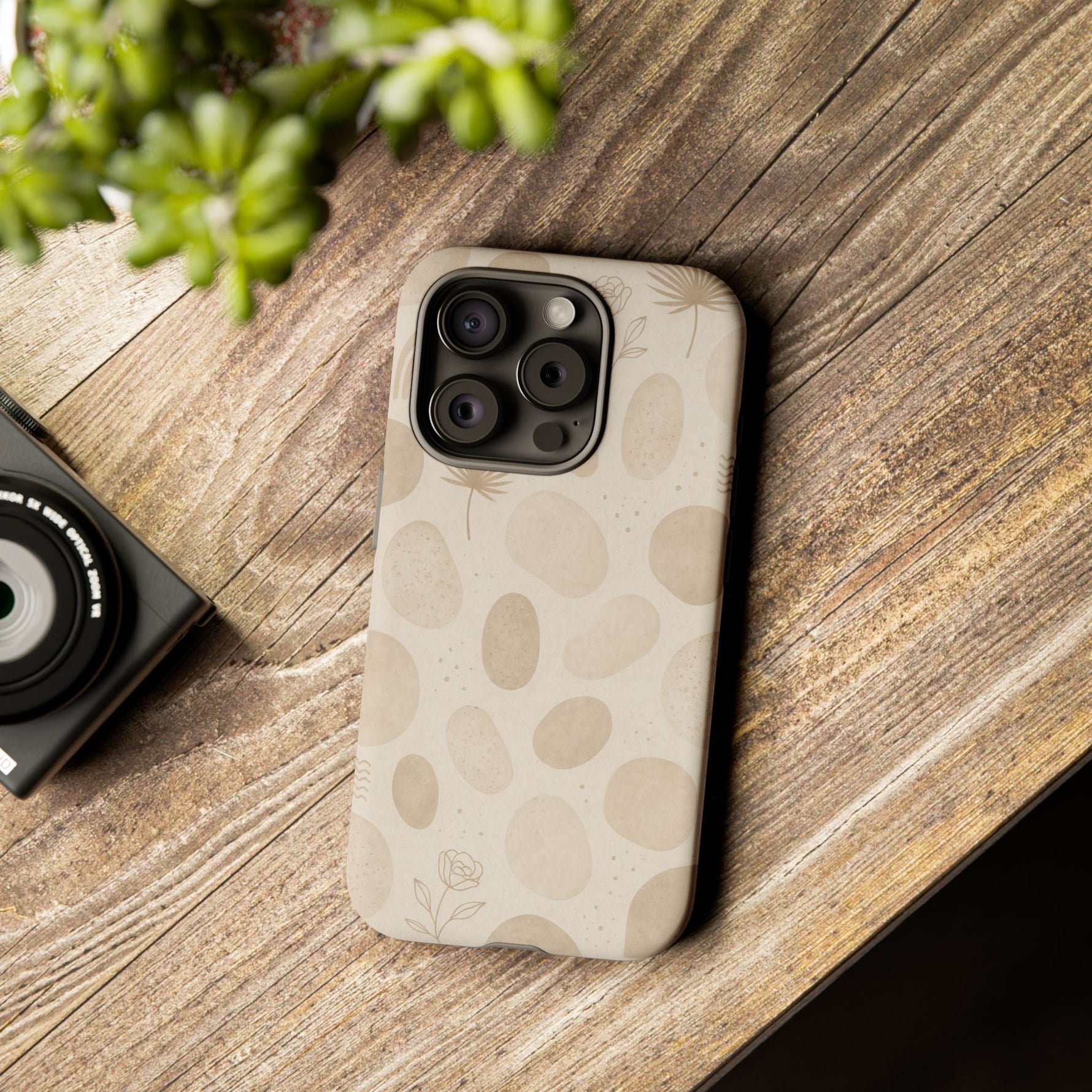 Neutral Pebble Pattern Tough iPhone Case  Shamo's