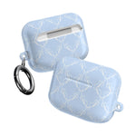 Pastel Blue Bow Pattern AirPod Case — Elegant Bow Pattern Protective Cover