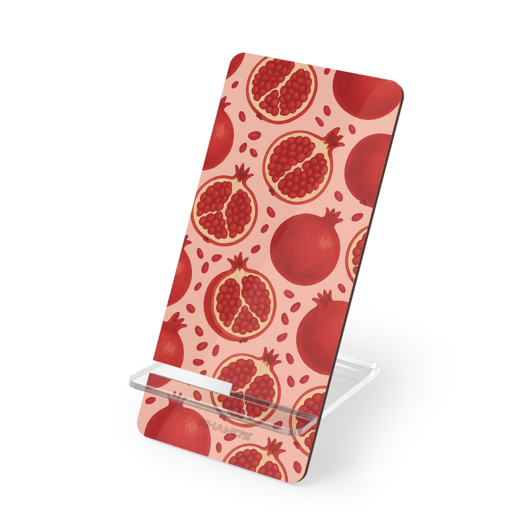 Pomegranate Pattern Phone Stand — Foldable Mobile Display Stand