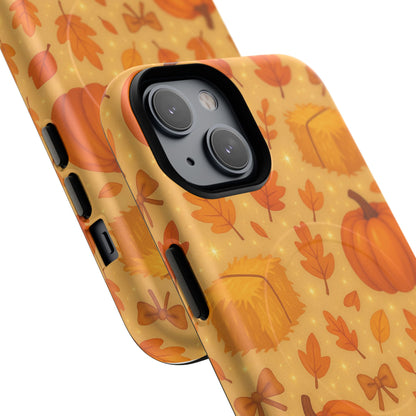 Autumn Harvest iPhone Case — Pumpkin & Haystack Fall with MagSafe
