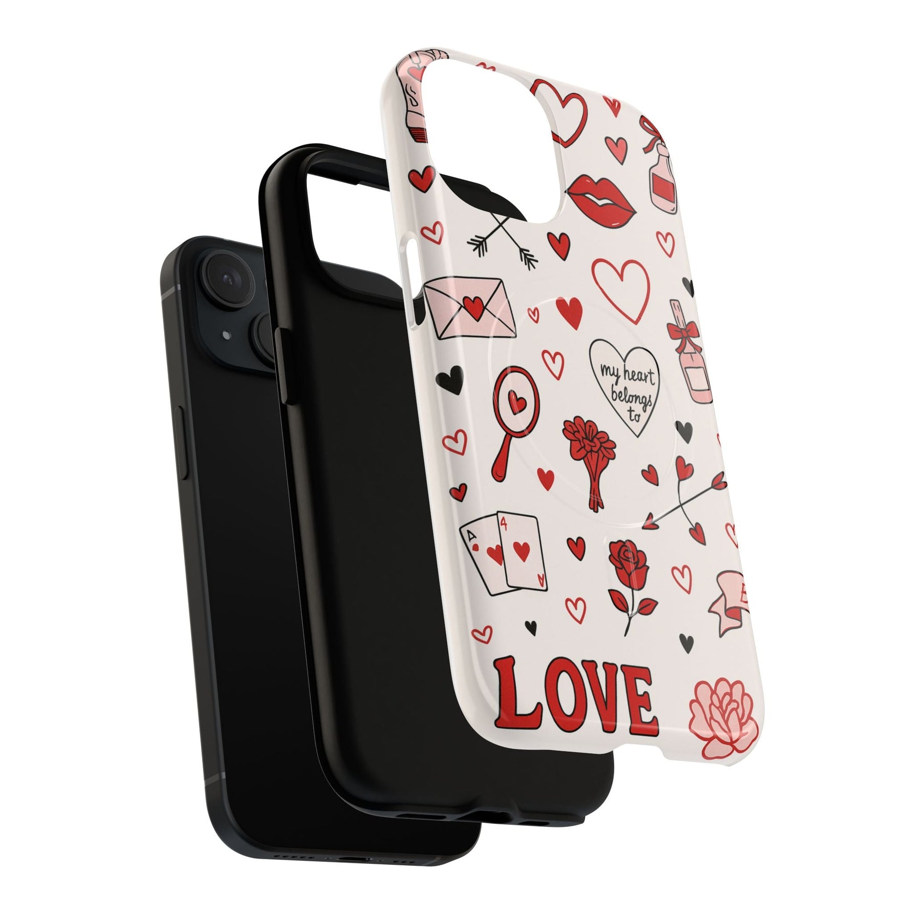 Romantic Love Doodle Tough iPhone Case (