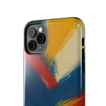Abstract Brushstroke Tough Phone Case — Colorful Red, Blue & Yellow Protective Cover  Shamo's