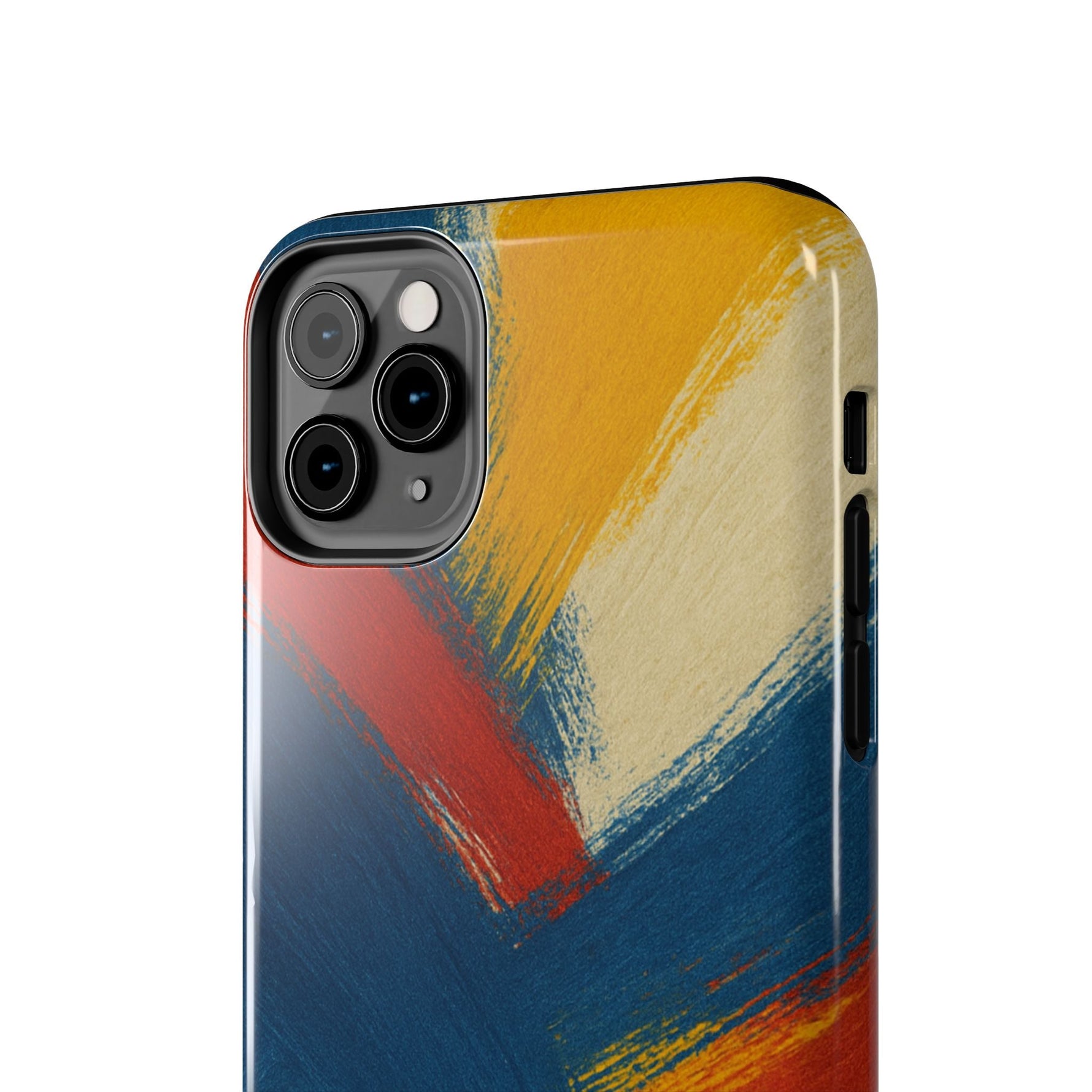 Abstract Brushstroke Tough Phone Case — Colorful Red, Blue & Yellow Protective Cover  Shamo's