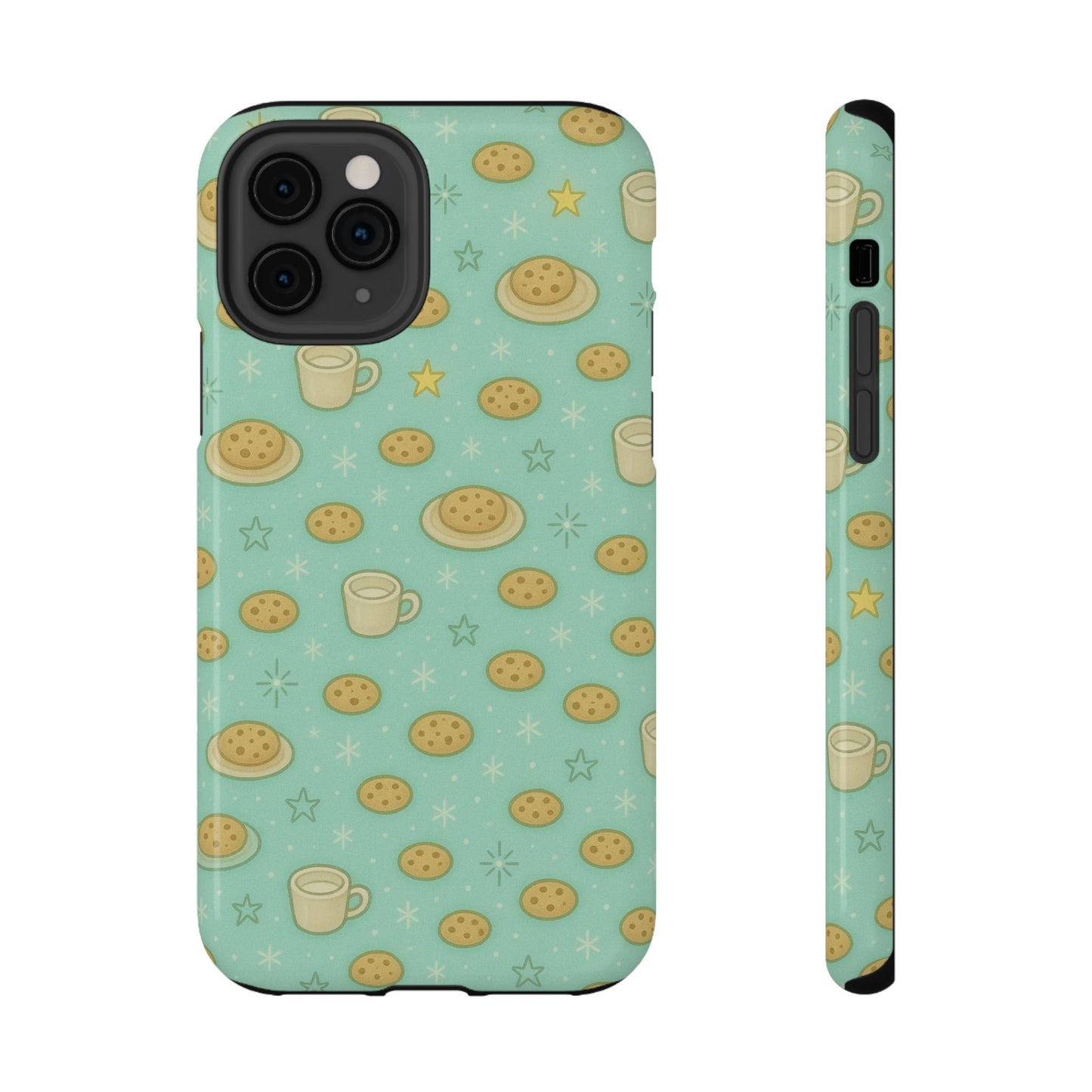 Cookie & Coffee Pattern Tough iPhone Case — Impact-Resistant