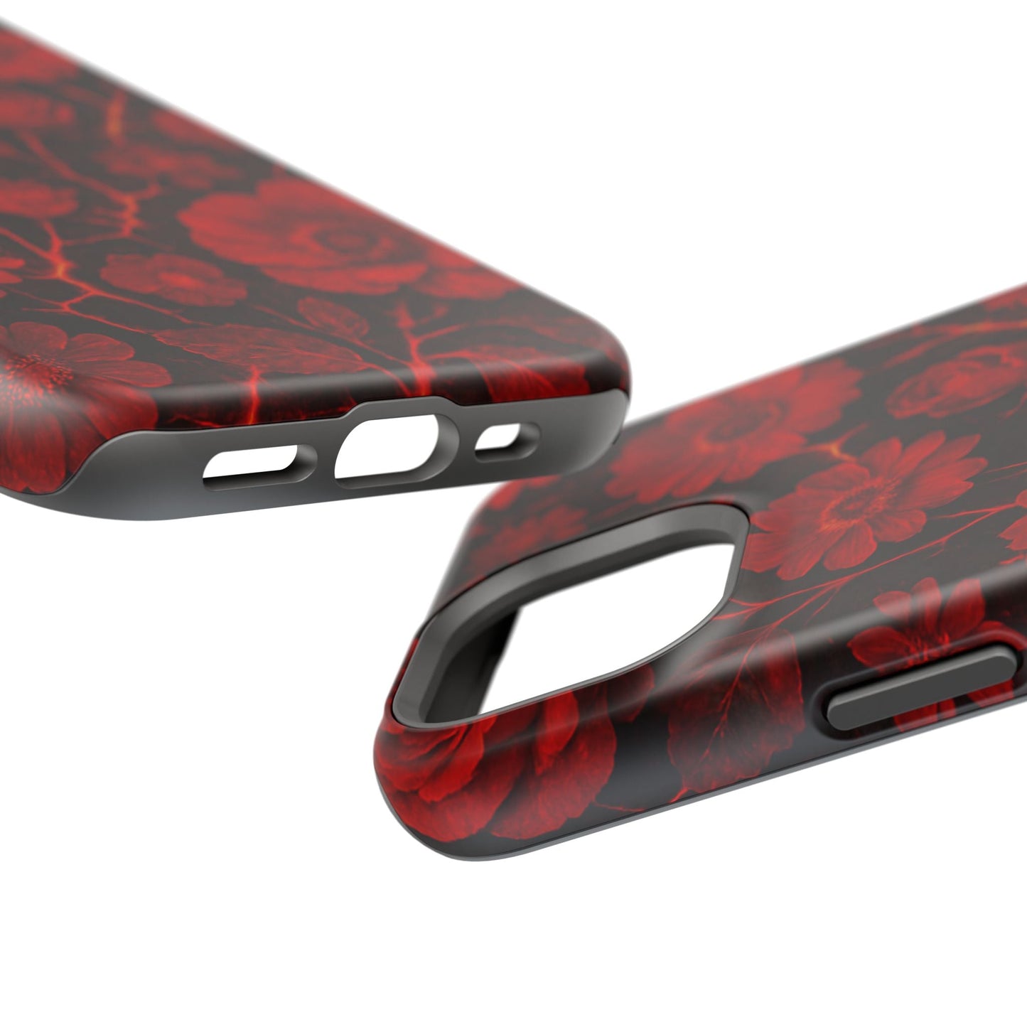 Melted Lava Dark Red Floral iPhone Case — MagSafe Compatible  Shamo's