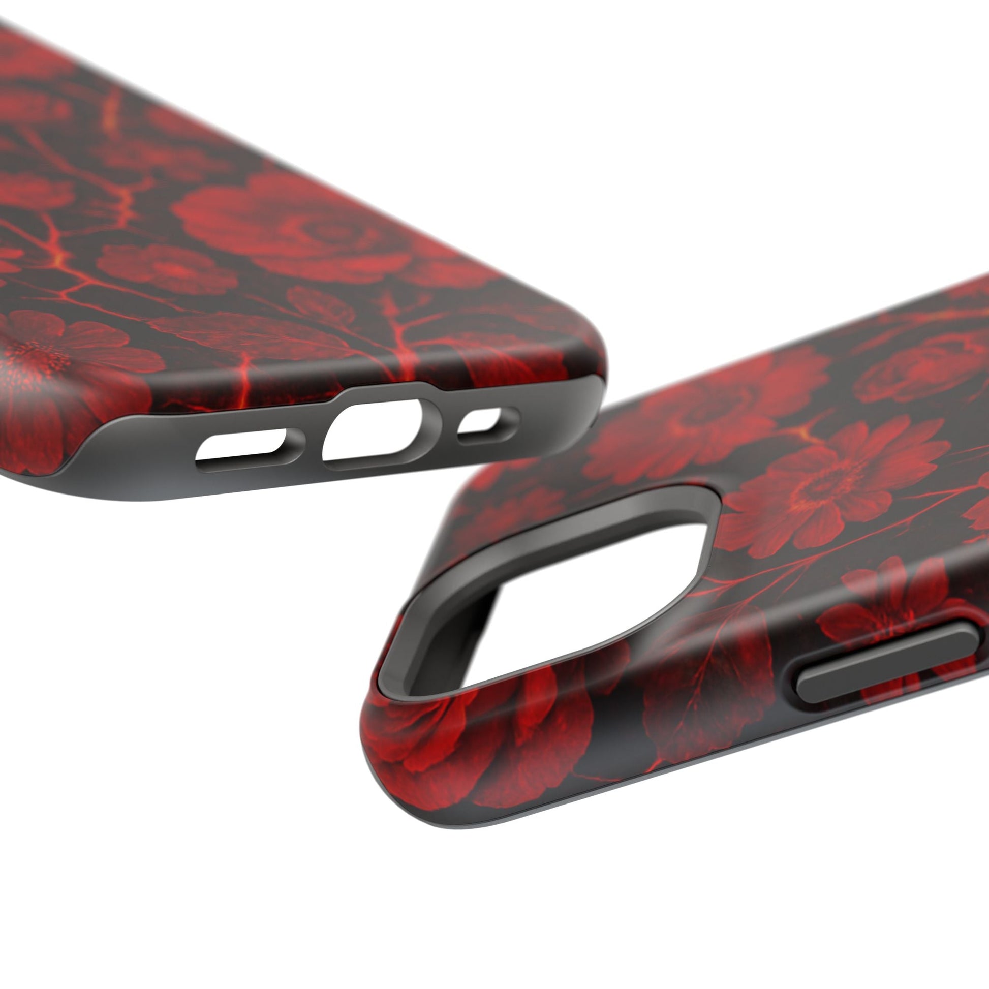 Melted Lava Dark Red Floral iPhone Case — MagSafe Compatible  Shamo's