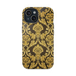 Gold Damask Magnetic Impact-Resistant iPhone Case with MagSafe Compatibility