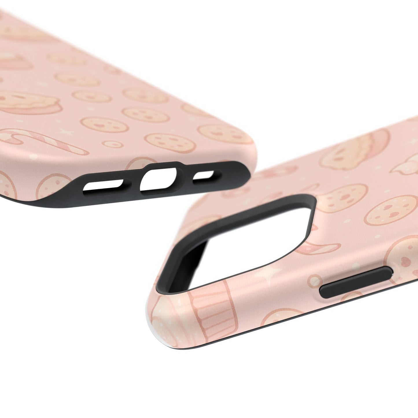 Pink Holiday Sweets Pattern (Cupcake, Pie, Candy Cane) iPhone Case with MagSafe