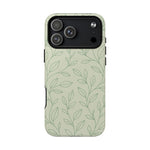 Sage Botanical Leaves Floral iPhone Case | MagSafe - Shamo's