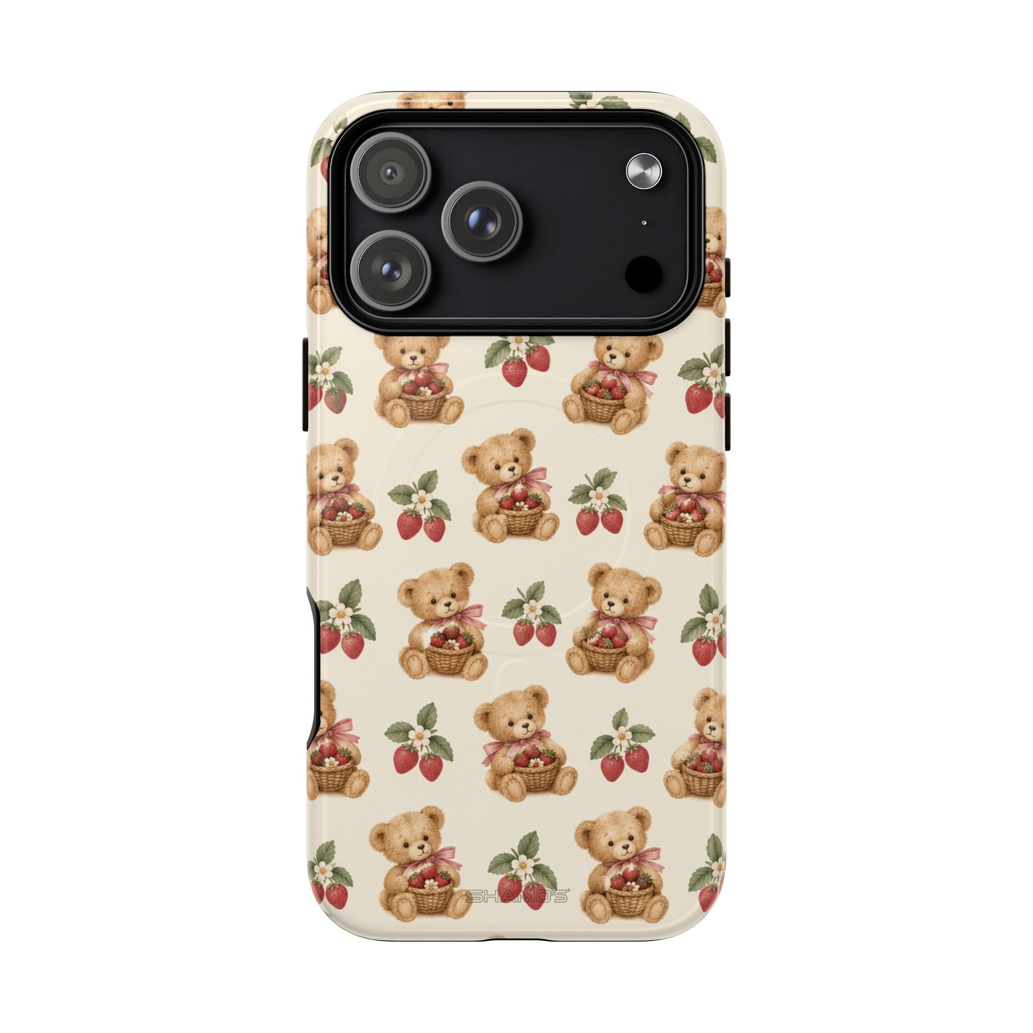 Knuffelbeer-bessenmand iPhone-hoesje met MagSafe