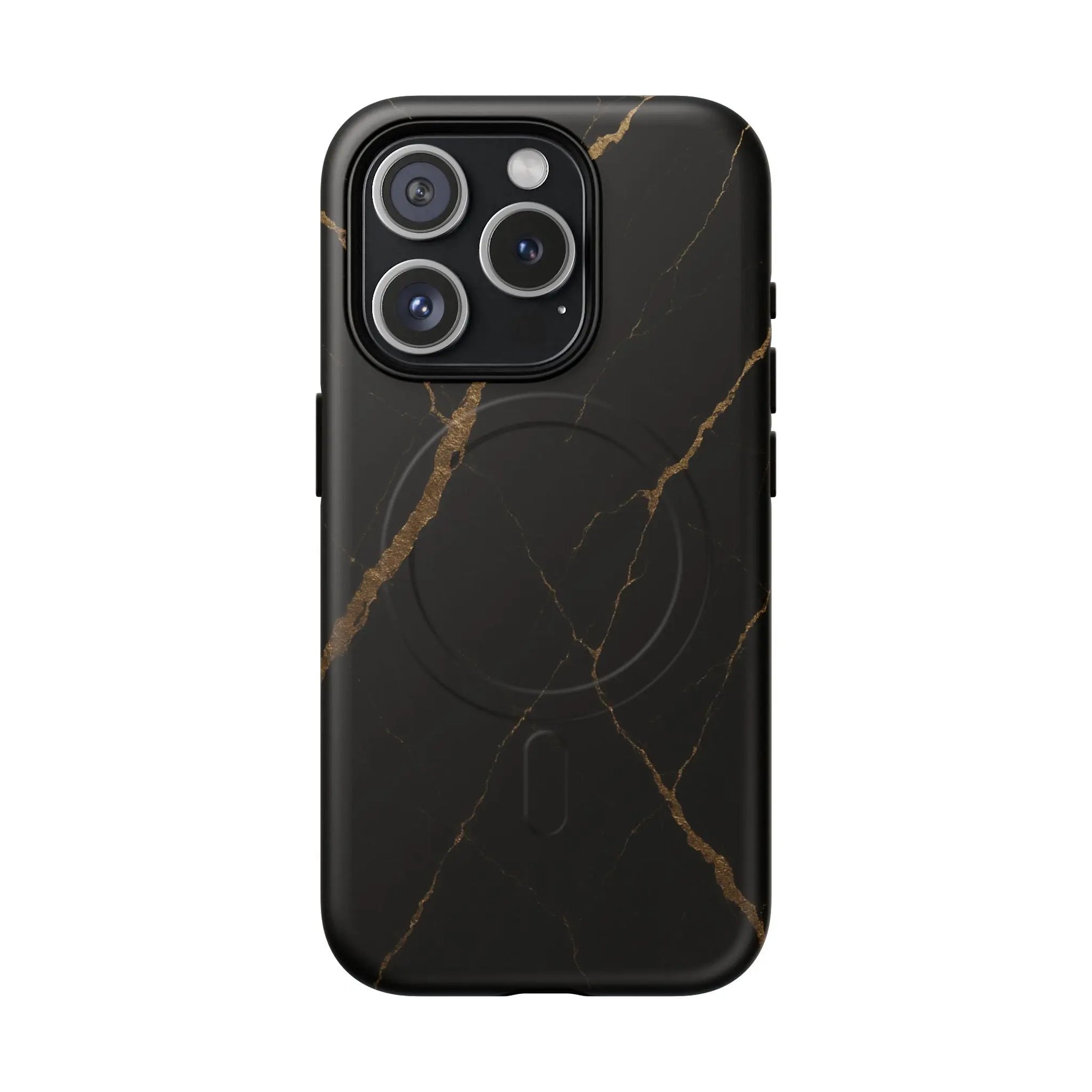 Black & Gold Marble iPhone Case with MagSafe - Shamo's