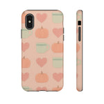 Autumn Cozy iPhone Case – Pumpkin, Heart & Coffee Cup Pattern - Shamo's