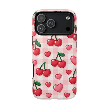 Y2K Cherries & Hearts iPhone Case | MagSafe