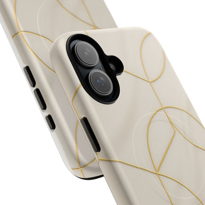 Gold Geometry on Silk Luxury Series iPhone Case with MagSafe