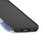 Funda de teléfono resistente a impactos con efecto cascada de colores Rainbow Daisy