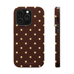 Polka Dot iPhone Case — Brown & Cream MagSafe Protective Cover