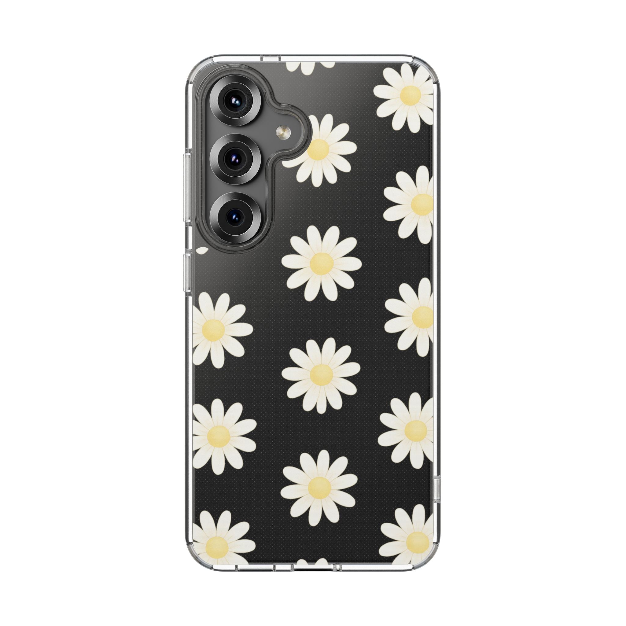 Clear Daisy Floral Phone Case, Impact-Resistant, Anti-Yellowing, Camera & Screen Protection - Samsung Galaxy S25 / Without gift packaging - Shamo's