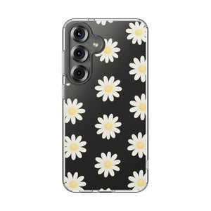 Clear Daisy Floral Phone Case, Impact-Resistant, Anti-Yellowing, Camera & Screen Protection - Samsung Galaxy S25 / Without gift packaging - Shamo's