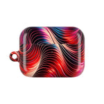 AirPods Case,  Red & Pink Abstract Wave Pattern Protective Cover