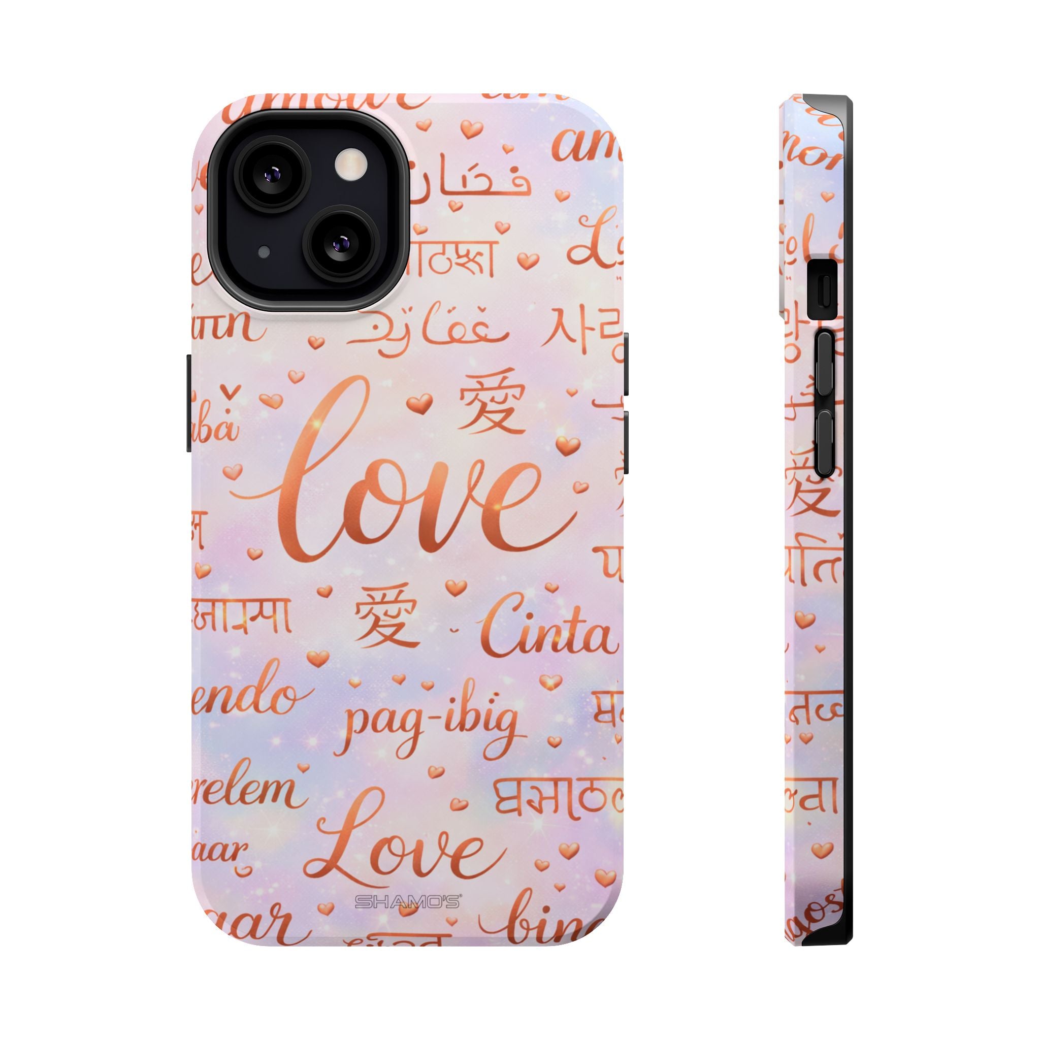 Universal Love Multilingual MagSafe Compatible Phone Case — Impact‑Resistant Protective Cover - iPhone 13 / Glossy - Shamo's