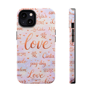 Universal Love Multilingual MagSafe Compatible Phone Case — Impact‑Resistant Protective Cover - iPhone 13 / Glossy - Shamo's