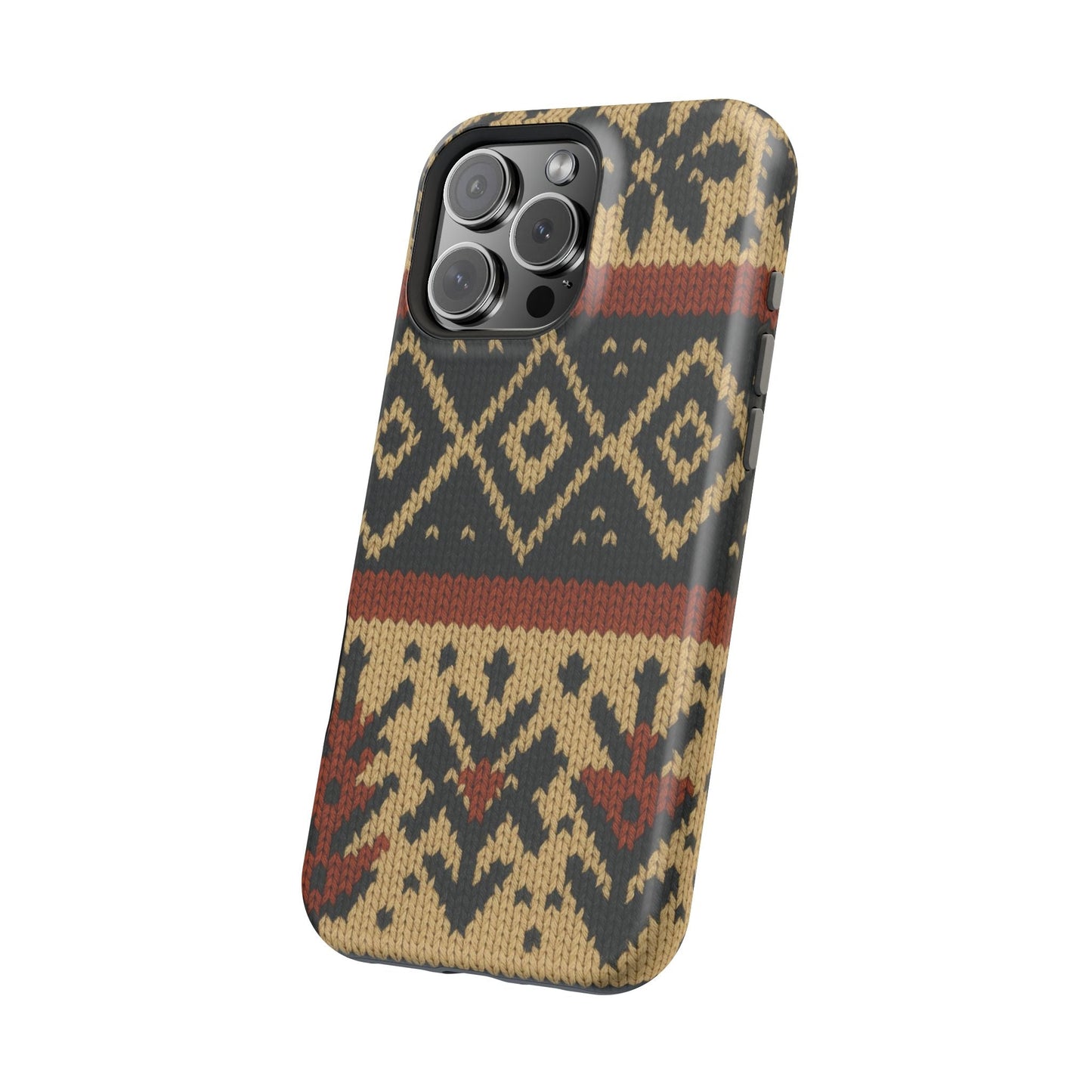 Nordic Knit Pattern MagSafe Impact-Resistant iPhone Case