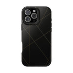 Black Geometric Design iPhone Case | MagSafe  Shamo's iPhone 16 Pro Max / Glossy