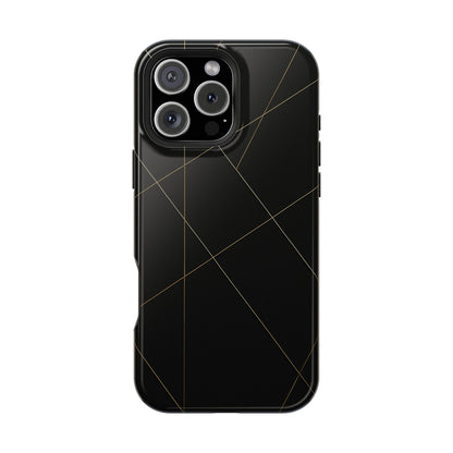 Black Geometric Design iPhone Case | MagSafe  Shamo's iPhone 16 Pro Max / Glossy