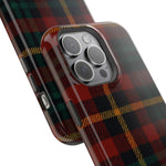 Plaid Impact-Resistant iPhone Case — Red Green Tartan Holiday Theme with MagSafe  Shamo's