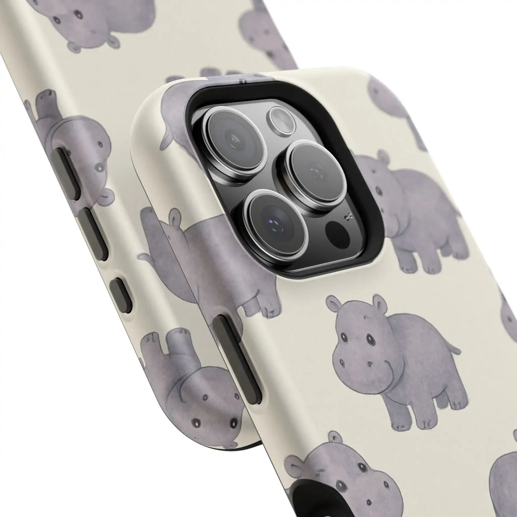 Cute Tiny Hippo Magnetic Impact-Resistant Phone Case