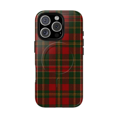 Plaid Holiday iPhone Case — Red & Green Tartan (MagSafe compatible)