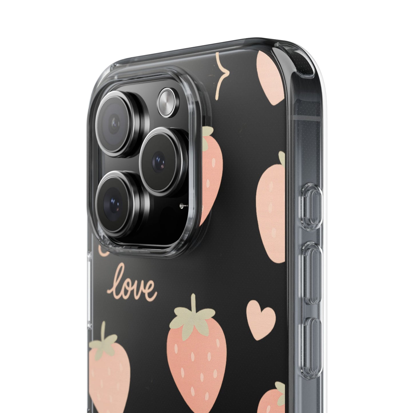 Sweet Love Strawberry Clear iPhone Case | MagSafe