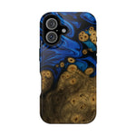 Blue Swirl & Burl Wood Impact iPhone Case | MagSafe compatible  Shamo's iPhone 16 / Glossy