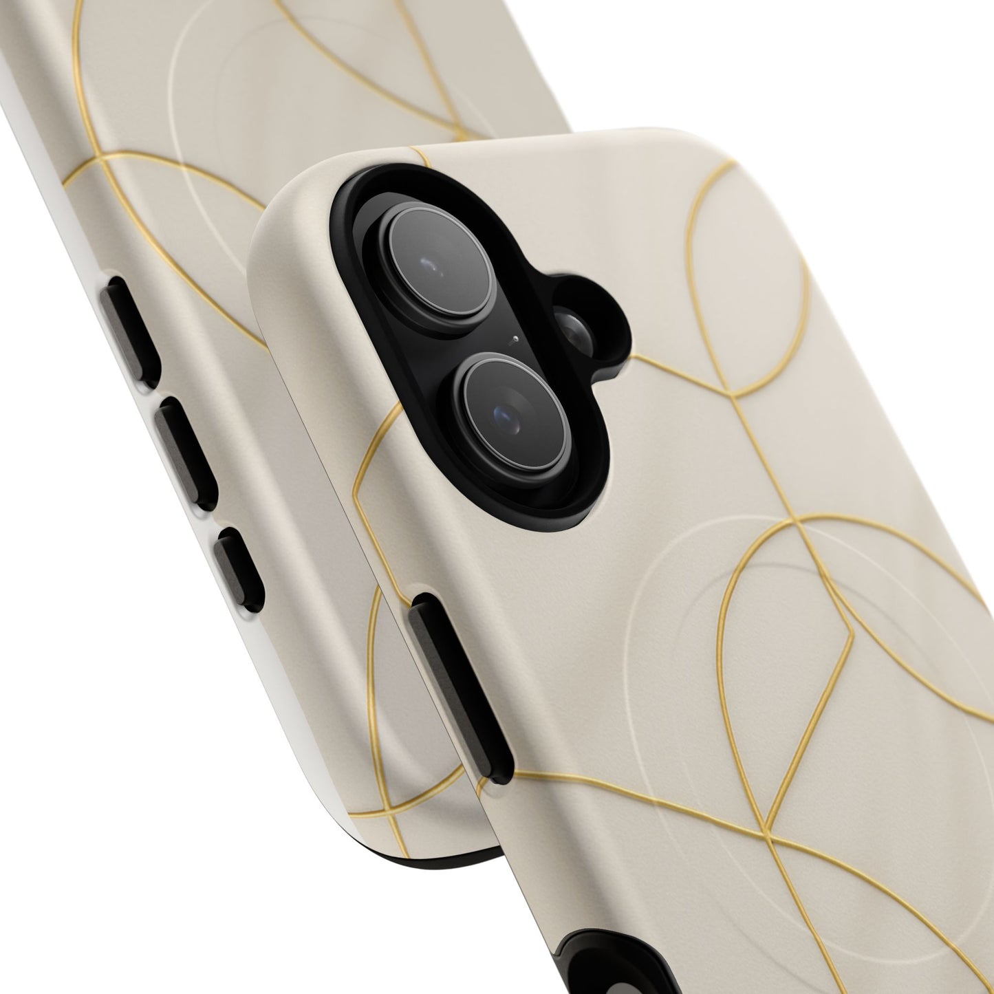 Gold Geometry on Silk Luxury Series iPhone Case with MagSafe