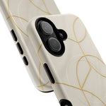 Gold Geometry on Silk Luxury Series iPhone Case with MagSafe  Shamo's